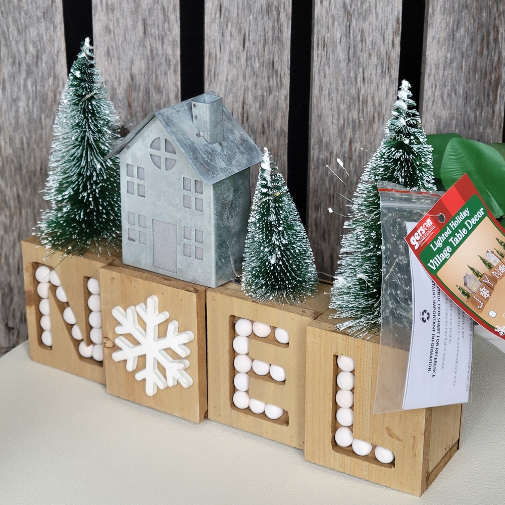 Lighted Noel Holiday Decor with Green Trees - Picture 5 of 9